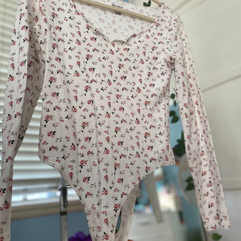 PINK floral body suit